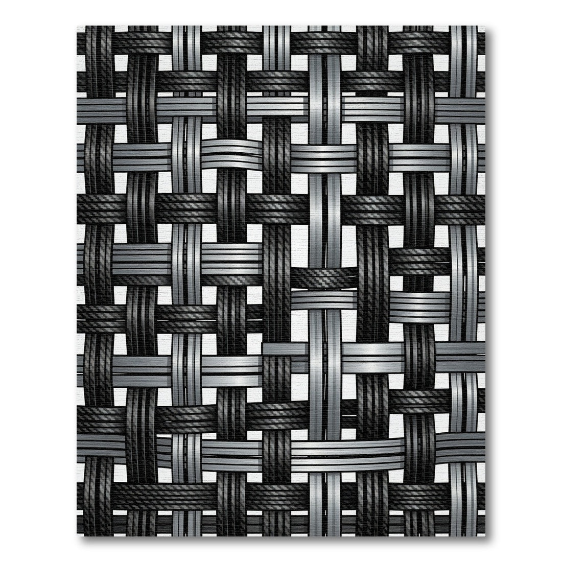 Metallic Silver Black Woven Interlace Rug