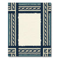 Dark Blue Ivory Celtic Border Rug