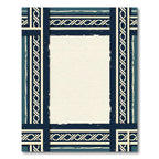 Dark Blue Ivory Celtic Border Rug