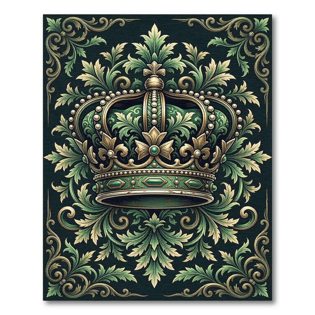 Emerald Crown Regal Acanthus Scroll Rug