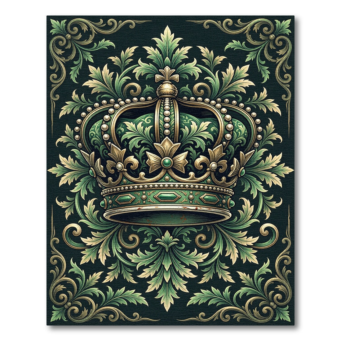 Emerald Crown Regal Acanthus Scroll Rug