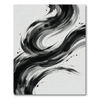 Monochromatic Ink Swirl Abstract Rug
