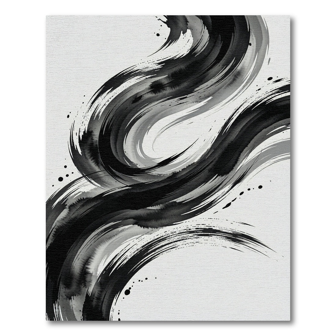 Monochromatic Ink Swirl Abstract Rug
