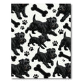 Playful Black Scottie Dog Bone Artwork Rug