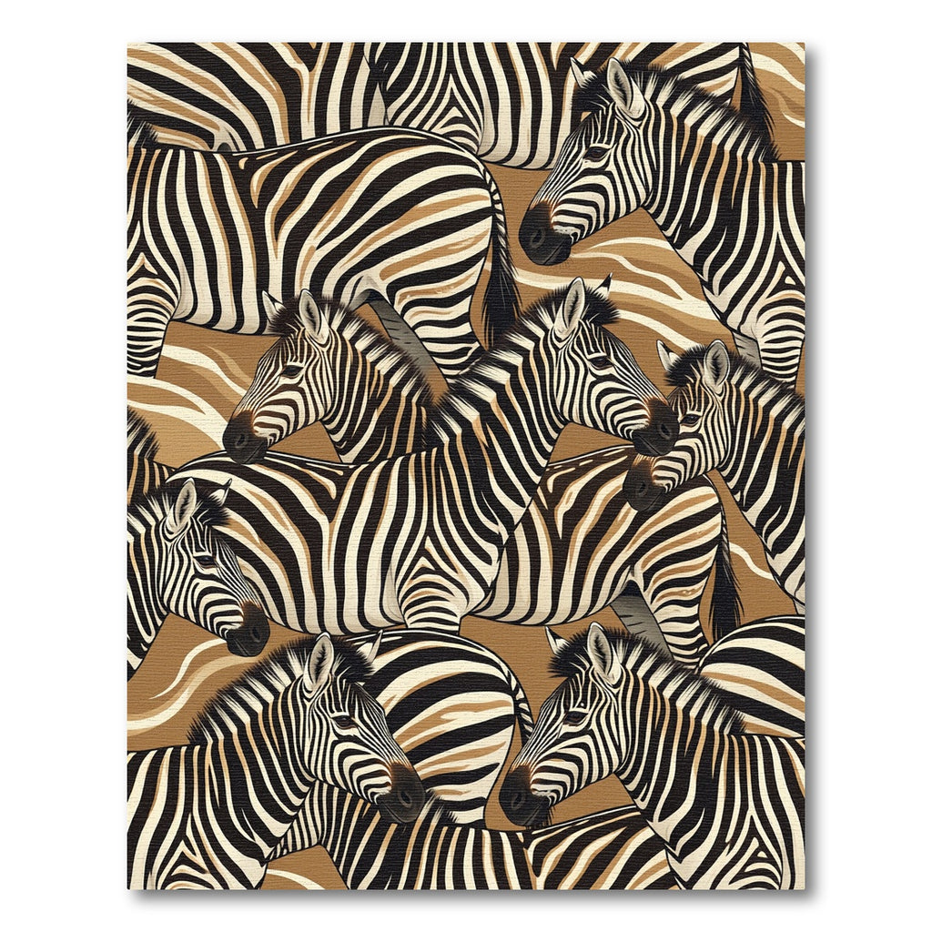 Modern Golden Zebra Abstraction Rug