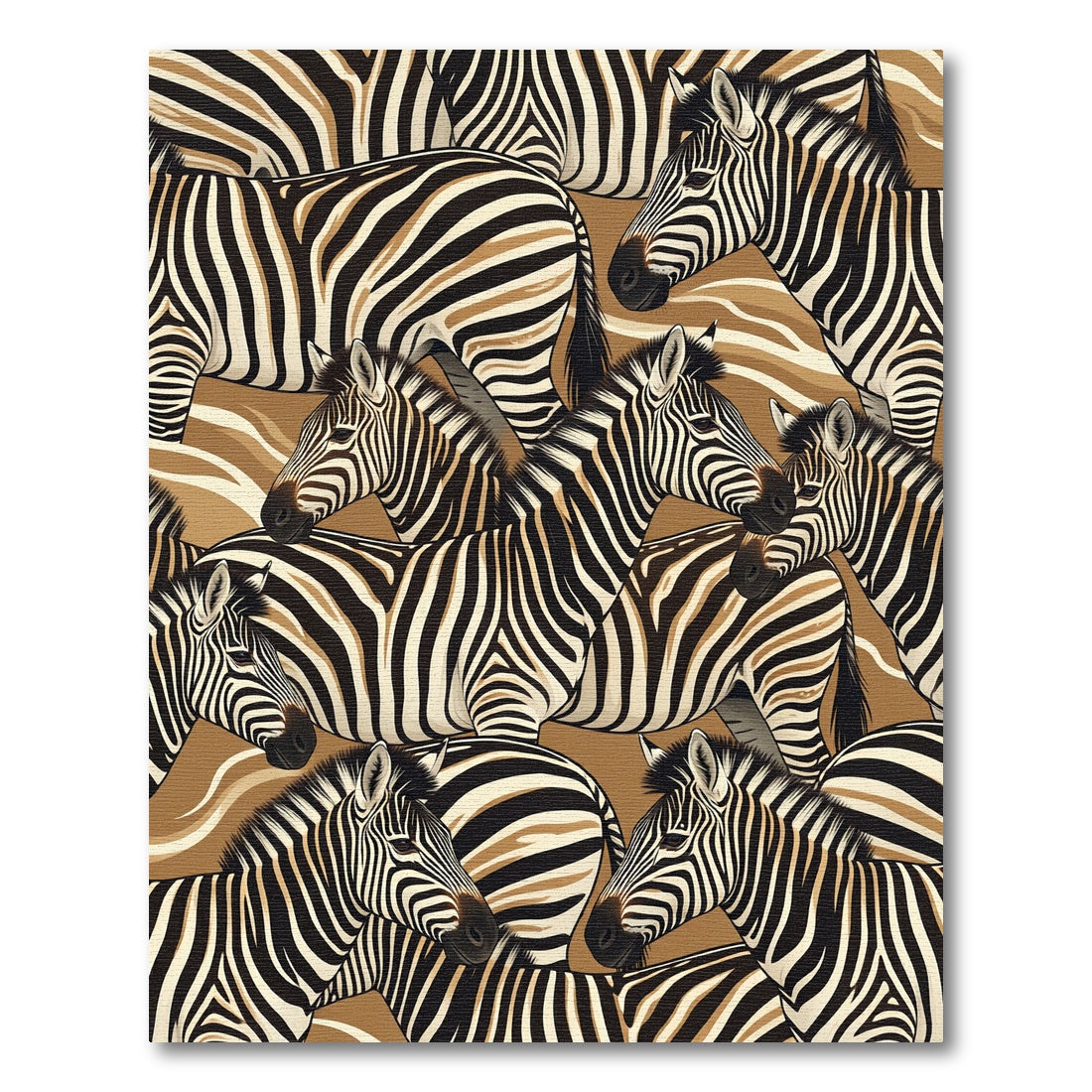 Modern Golden Zebra Abstraction Rug