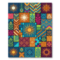 Vibrant Sun Peacock Feather Geometric Rug