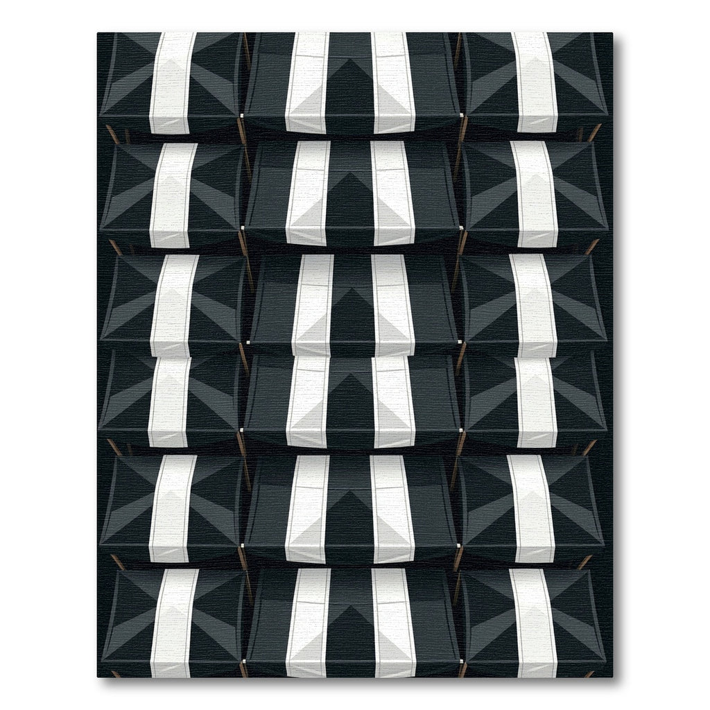Monochromatic Geometric Stripe Array Rug