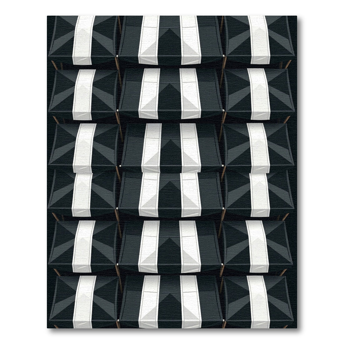 Monochromatic Geometric Stripe Array Rug
