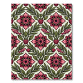 Pink Raspberry Flora and Fish Damask Rug