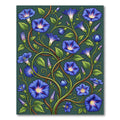 Lush Blue Morning Glory Botanical Art Rug