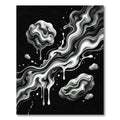 Monochromatic Organic Swirl Abstract Art Rug