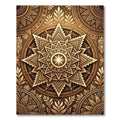 Golden Radial Starburst Mandala Rug