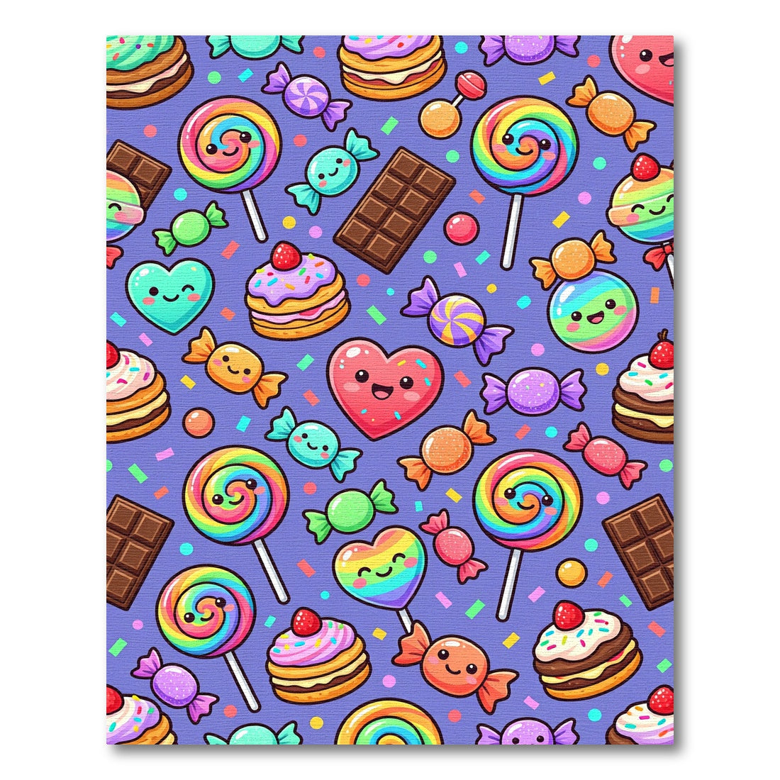 Whimsical Colorful Candy Sweet Treats Art Rug