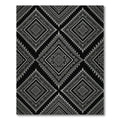 Sophisticated Silver Monochrome Geometric Diamond Rug