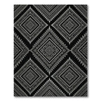 Sophisticated Silver Monochrome Geometric Diamond Rug