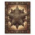 Ornate Bronze Star Floral Medallion Rug