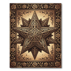 Ornate Bronze Star Floral Medallion Rug