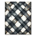Modern Charcoal Monochrome Woven Plaid Rug