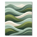 Sage Green Abstract Layered Wave Rug