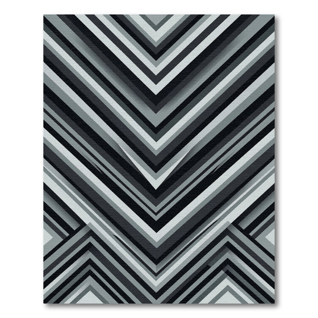 Monochrome Chevron Shadow Stripe Rug