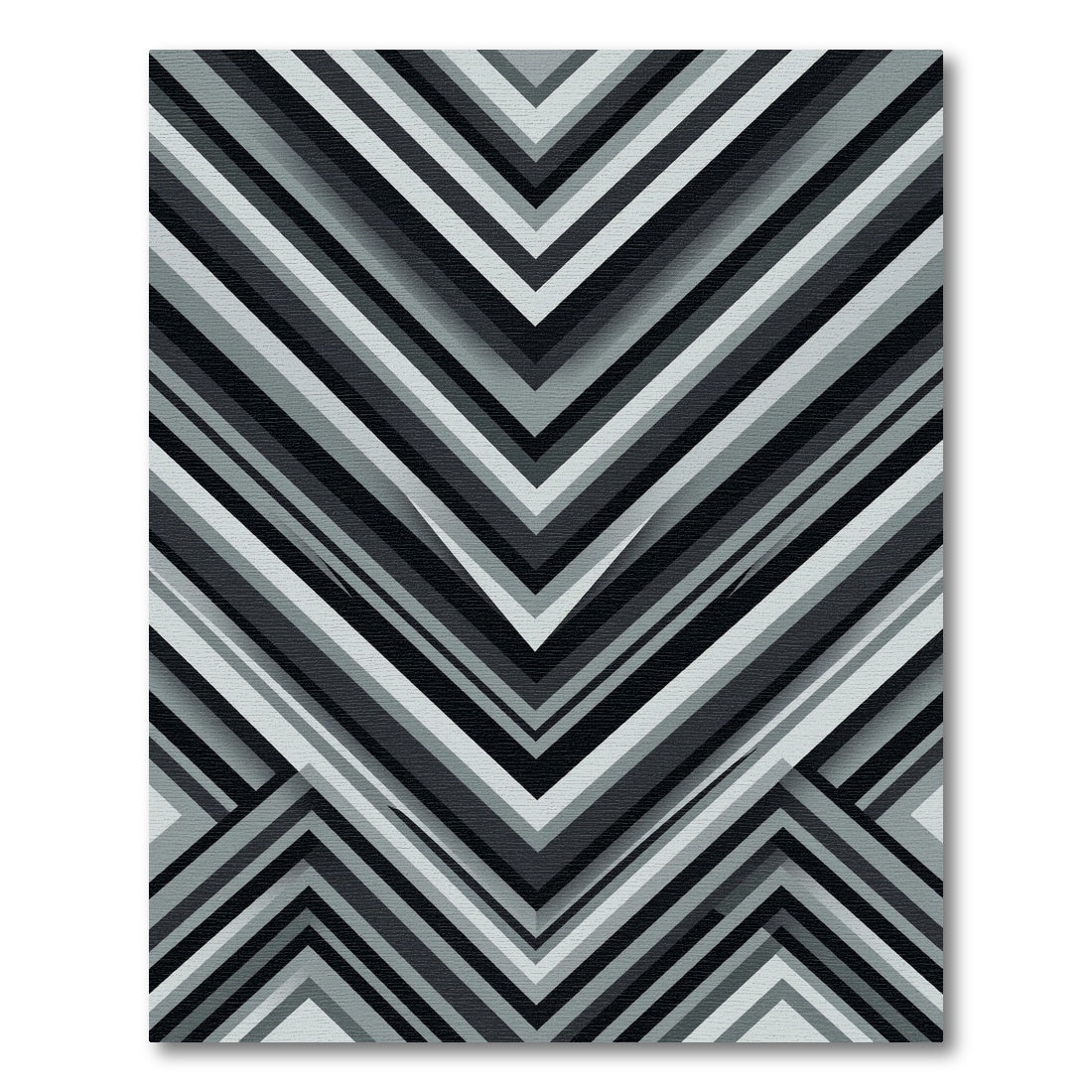 Monochrome Chevron Shadow Stripe Rug