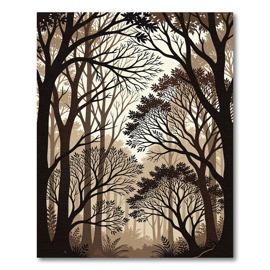 Forest Canopy Silhouette Trees Rug