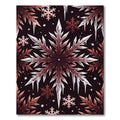 Crimson Ice Crystal Snowflake Garland Rug