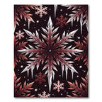 Crimson Ice Crystal Snowflake Garland Rug