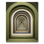 Olive Earth Tone Infinite Archway Corridor Rug
