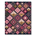 Geometric Pink Earth Tone Diamond Quilt Rug