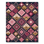 Geometric Pink Earth Tone Diamond Quilt Rug