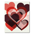 Modern Abstract Red Layered Heart Art Rug