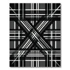 Monochromatic Abstract Plaid Overlay Rug