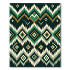 Emerald Green Tribal Diamond Zigzag Rug