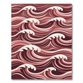 Deep Red Swirling Ocean Waves Rug