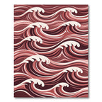 Deep Red Swirling Ocean Waves Rug
