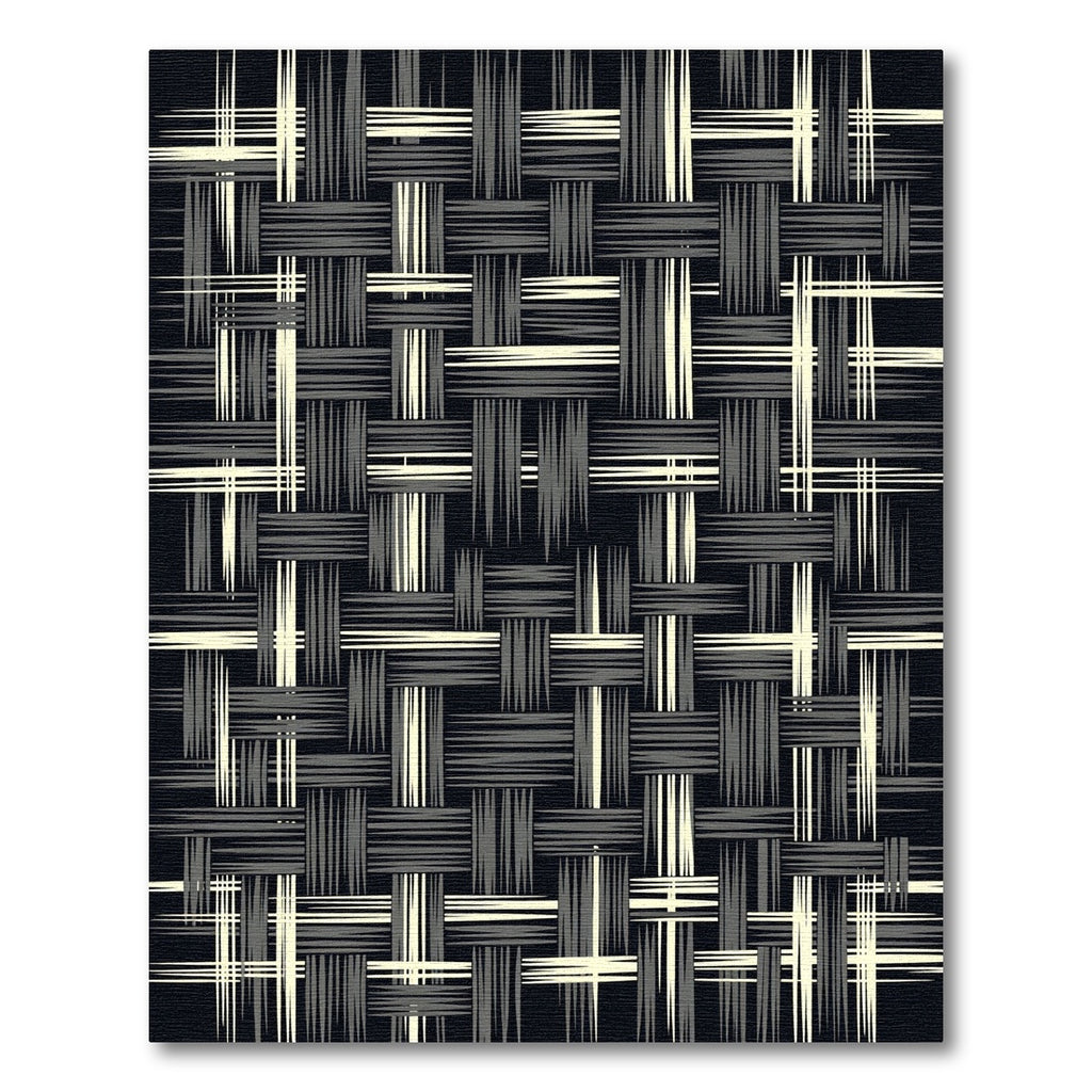 Monochrome Textured Woven Geometric Grid Rug