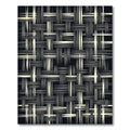 Monochrome Textured Woven Geometric Grid Rug