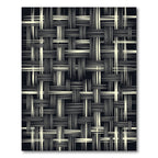 Monochrome Textured Woven Geometric Grid Rug