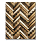 Modern Herringbone Wood Grain Neutral Rug