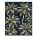 Golden Tropical Palm Navy Backdrop Rug