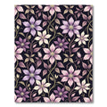 Elegant Purple Clematis Floral Vine Rug