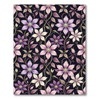Elegant Purple Clematis Floral Vine Rug