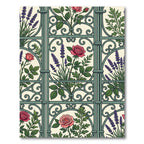 Green Iron Lattice Rose Lavender Trellis Rug