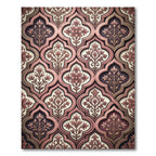 Rose Gold Quatrefoil Floral Composition Rug