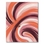 Crimson Orange Swirl Brushstroke Rug