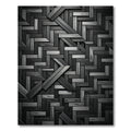 Monochrome Geometric Wood Plank Art Rug