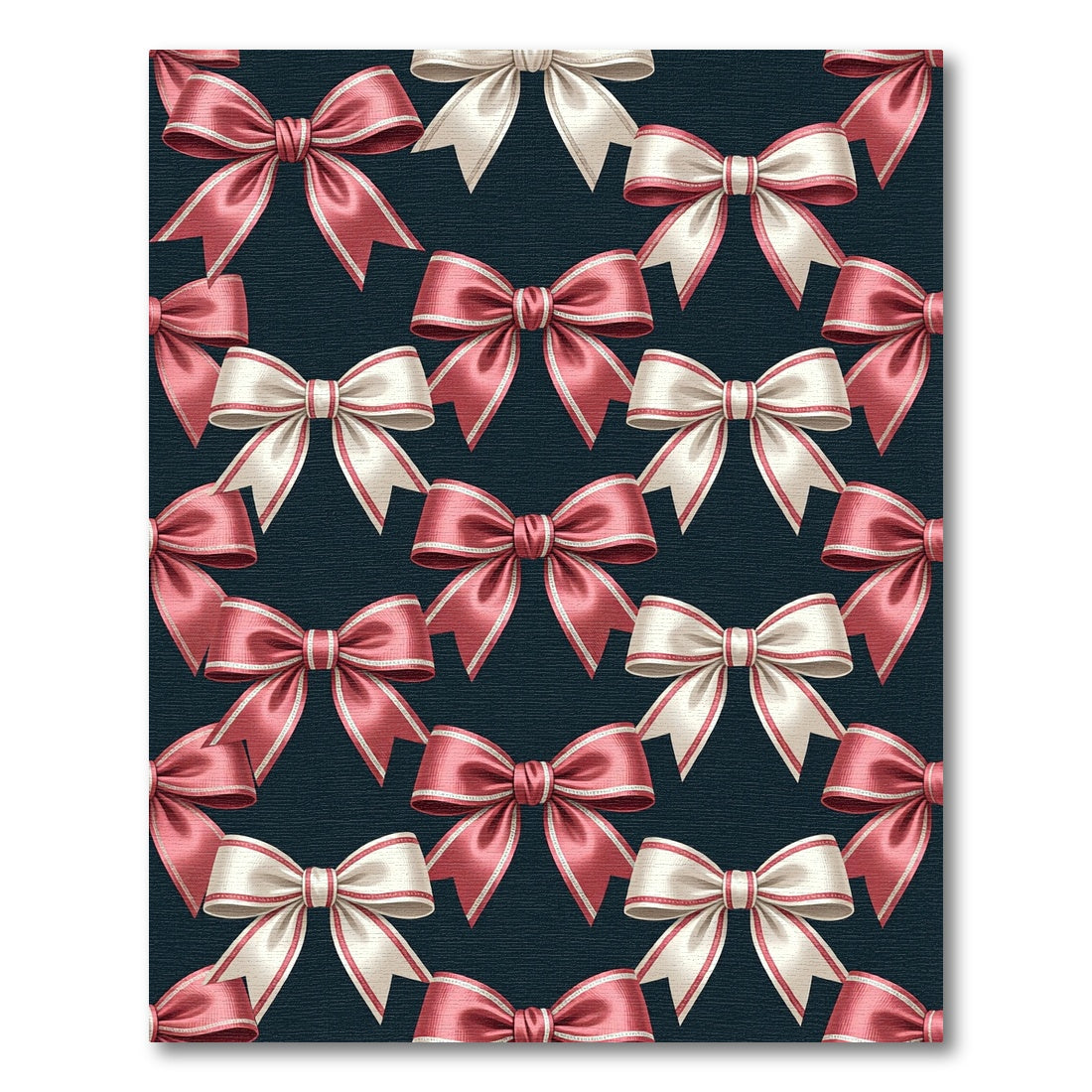 Elegant Pink and Cream Ribbon Bows Rug