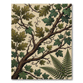 Earthy Forest Foliage Oak Ivy Illustration Rug